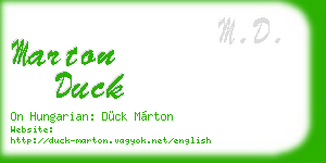 marton duck business card